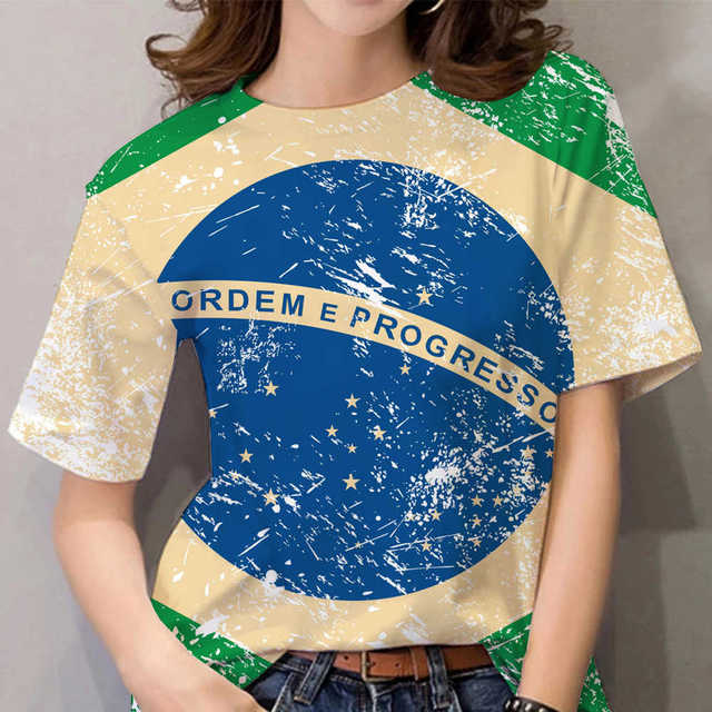 Brazil Flag 3D Print Women's T-shirt (Private Listing)