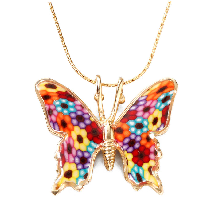 Gold Plated 925 Sterling Silver Butterfly Necklace Handcrafted Pendant