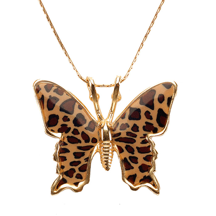 Gold Plated 925 Sterling Silver Butterfly Necklace Handcrafted Pendant