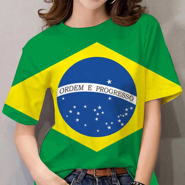 Brazil Flag 3D Print Women's T-shirt (Private Listing)