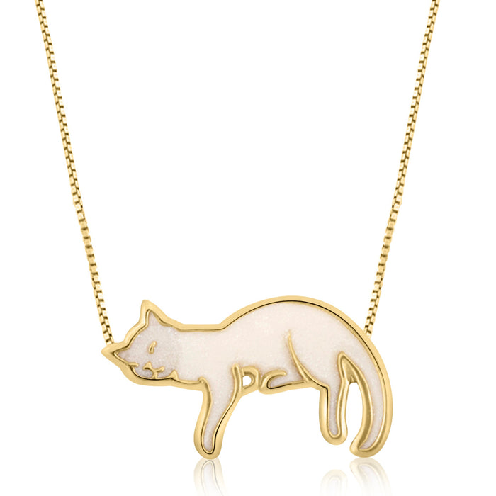 Gold Plated Silver Cat Necklace Pet Lovers Gift