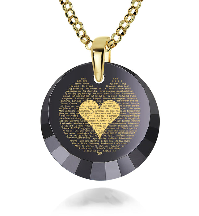 120 Language I Love You Necklace Gold