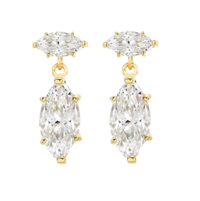 14k Gold Cubic Zirconia Dangle Earrings