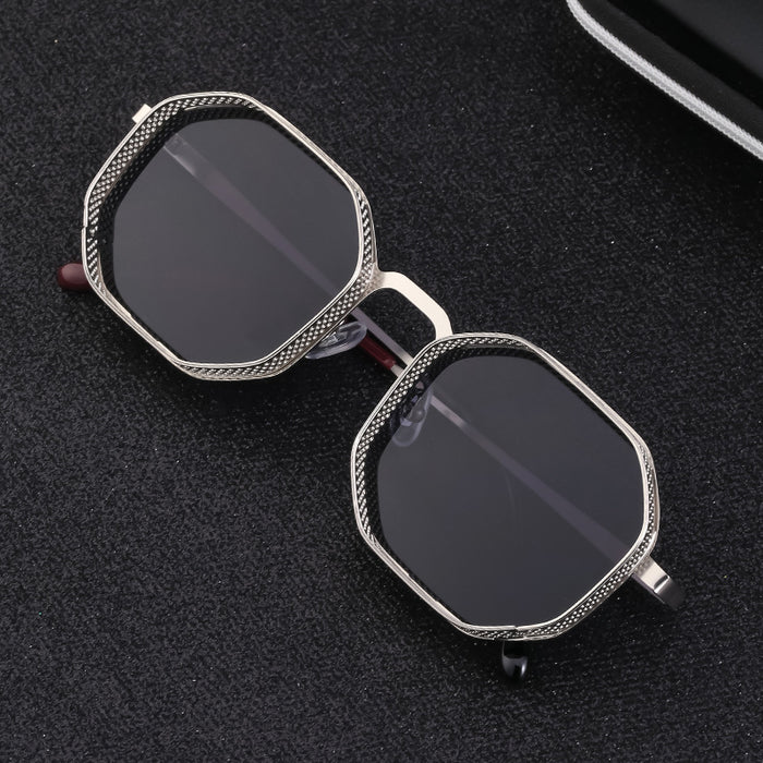 Polygon Hollow Frame Sun Glasses