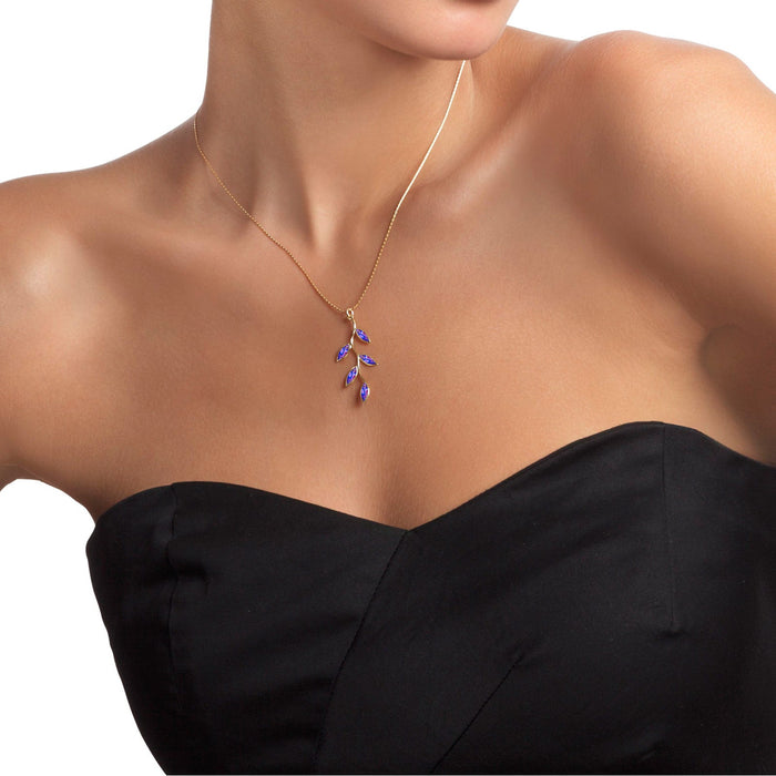 Gold Plated Sterling Silver Olive Leaf Necklace Pendant