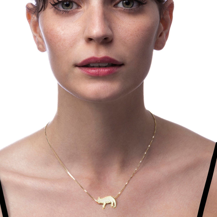 Gold Plated Silver Cat Necklace Pet Lovers Gift