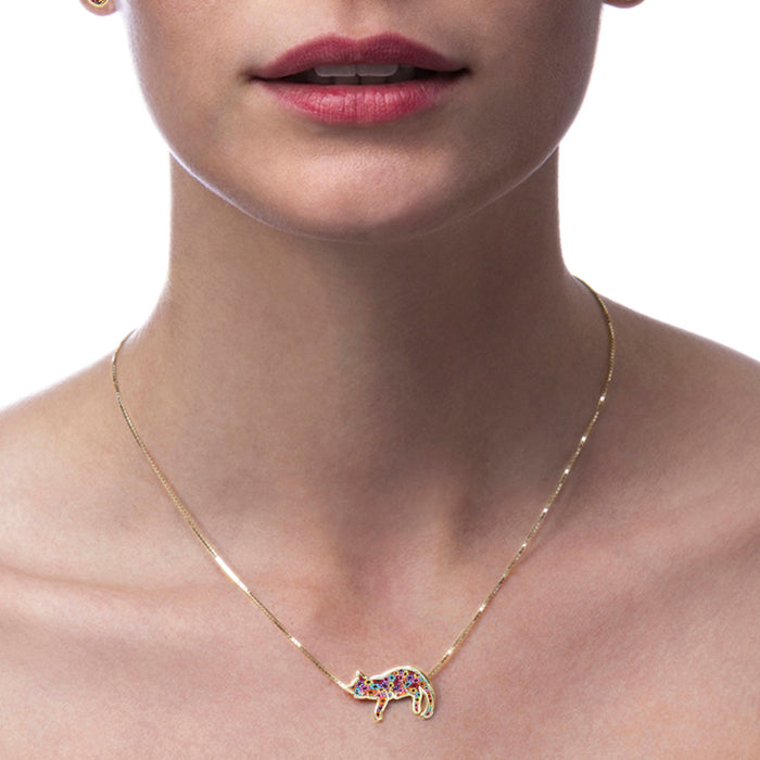 Gold Plated Silver Cat Necklace Pet Lovers Gift