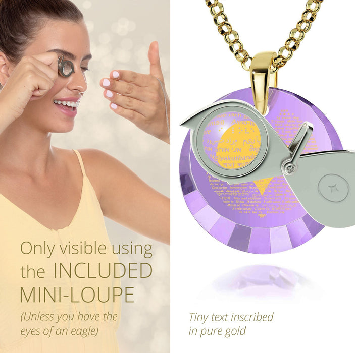 120 Language I Love You Necklace Gold